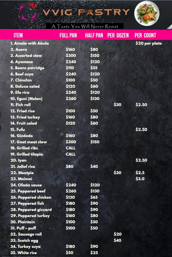 Price List